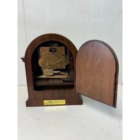 Westminster Chime Mantel Vintage Sligh Mechanical Clock Franz Hermes Two Jewels - Picture 7 of 10